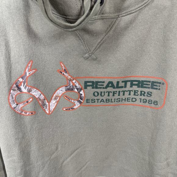 Realtree Outfitters NEW Mens XL Pullover Sweatshirt Hoodie Green Fleece Antlers - Picture 5 of 12